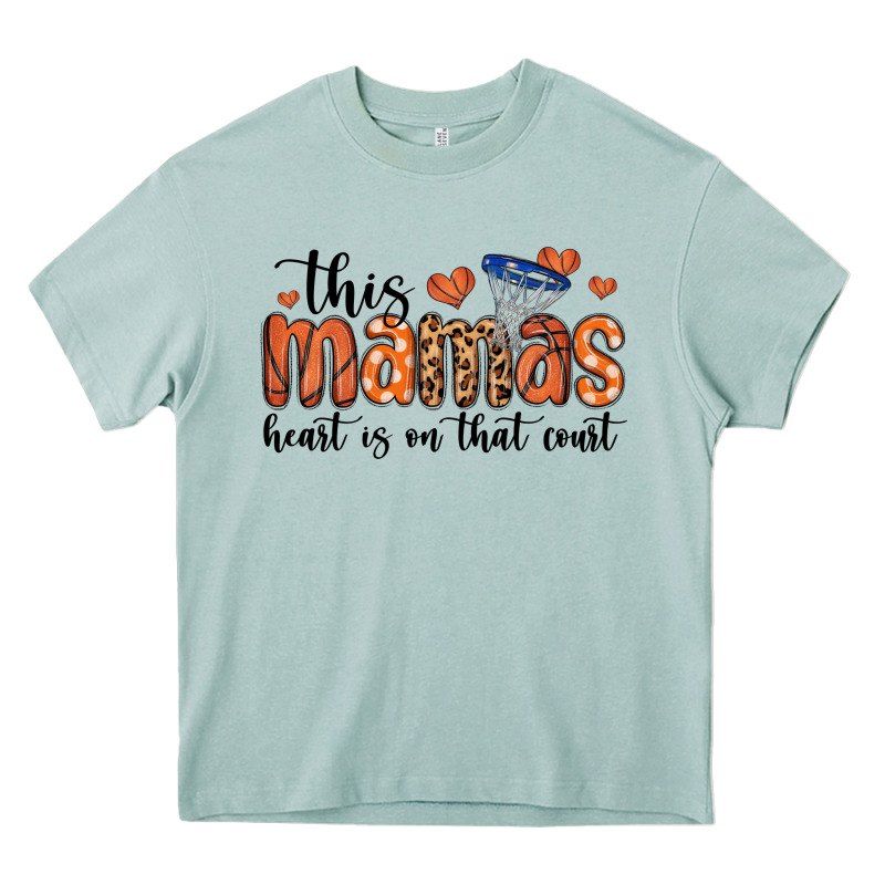This Mamas Heart Is On That Court Heavy Core Tee by MaliasSmallBusiness | Teevron