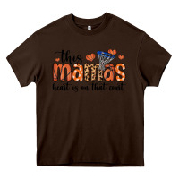 Chocolate Brown this mamas heart is on that court Heavy Core Tee - MaliasSmallBusiness