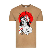 Vintage Camel japanese geisha samurai fox mask red sun Vintage Tee - tuanDangUi