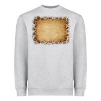 Heather Grey Buralp and Leopard Heavyweight Sweatshirt - CowCowDesign