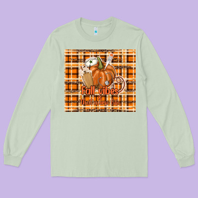 Fall Vibes And That Nurse Life Long Sleeve Tee Designed By Tumblerdesignbyshophia