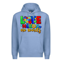 Colony Blue love needs no words Premium Hoodie - FaDigitalArtStudio