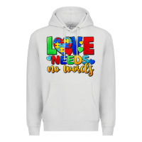 Dove Grey love needs no words Premium Hoodie - FaDigitalArtStudio