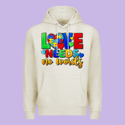 Love Needs No Words Premium Hoodie Designed By Fadigitalartstudio
