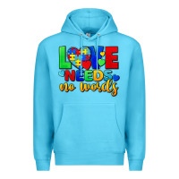 Ocean Blue love needs no words Premium Hoodie - FaDigitalArtStudio