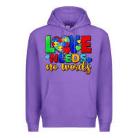 Purple love needs no words Premium Hoodie - FaDigitalArtStudio