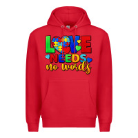 Red love needs no words Premium Hoodie - FaDigitalArtStudio