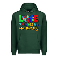 Sports Green love needs no words Premium Hoodie - FaDigitalArtStudio