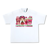 White cafecito y chisme with coffee cups Urban Heavy Tee - texasbilliewilder