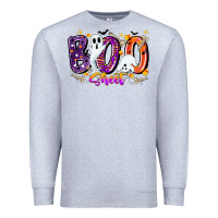 Heather Grey boo sheet Premium Sweatshirt - CowhideDigitalArt