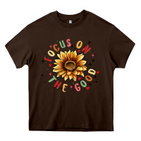 Chocolate Brown focus on the good Heavy Core Tee - MaliasSmallBusiness