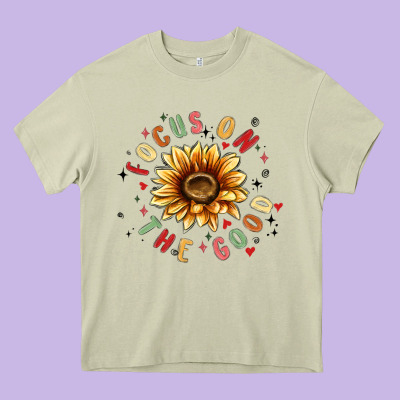 Focus On The Good Heavy Core Tee Designed By Maliassmallbusiness