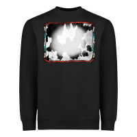 Black Cowhide Background with Bleach Serape Frame Heavyweight Sweatshirt - CowCowDesign