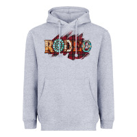 Heather Grey Rodeo Christmas Heavyweight Hoodie - CowhideDigitalArt