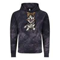 Cloud Black alaskan husky with bandeau Vintage Hoodie - texasbilliewilder