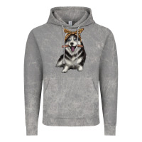 Cloud Rock alaskan husky with bandeau Vintage Hoodie - texasbilliewilder