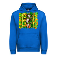 Cobalt st patricks cow and coin wıth clovers and leopard brushstrokes Urban Hoodie - Artiststas