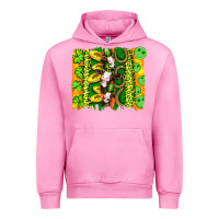 Fuchsia Pink st patricks cow and coin wıth clovers and leopard brushstrokes Urban Hoodie - Artiststas
