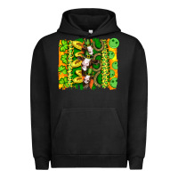 Pigment Black st patricks cow and coin wıth clovers and leopard brushstrokes Urban Hoodie - Artiststas