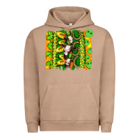 Pigment Burro st patricks cow and coin wıth clovers and leopard brushstrokes Urban Hoodie - Artiststas