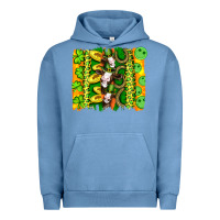 Pigment Pebble Blue st patricks cow and coin wıth clovers and leopard brushstrokes Urban Hoodie - Artiststas