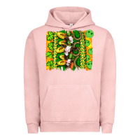 Pigment Salmon st patricks cow and coin wıth clovers and leopard brushstrokes Urban Hoodie - Artiststas