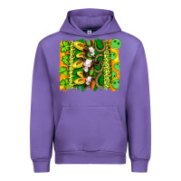 Tulip st patricks cow and coin wıth clovers and leopard brushstrokes Urban Hoodie - Artiststas
