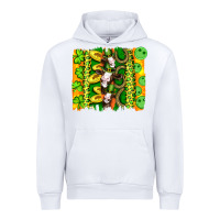 White st patricks cow and coin wıth clovers and leopard brushstrokes Urban Hoodie - Artiststas
