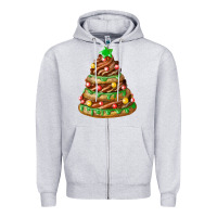 Heather Grey chocolate christmas cookie cake Zipper Hoodie - FaDigitalArtStudio