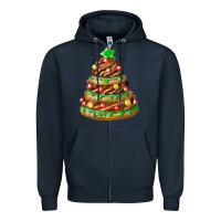 Navy chocolate christmas cookie cake Zipper Hoodie - FaDigitalArtStudio