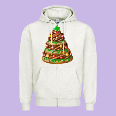 Chocolate Christmas Cookie Cake Zipper Hoodie Designed By Fadigitalartstudio