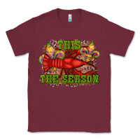 Burgundy mardi gras this the season crawfish fleur de lis Classic Tee - RanaPortraitStore