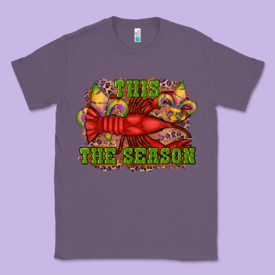 Mardi Gras This The Season Crawfish Fleur De Lis Classic Tee Designed By Ranaportraitstore