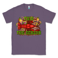Lavender mardi gras this the season crawfish fleur de lis Classic Tee - RanaPortraitStore