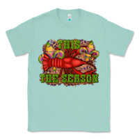 Seafoam mardi gras this the season crawfish fleur de lis Classic Tee - RanaPortraitStore