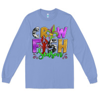 Colony Blue crawfish season mardi gras carnival fleur de lis Long Sleeve Tee - Jasminsmagicworld