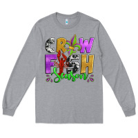 Heather Grey crawfish season mardi gras carnival fleur de lis Long Sleeve Tee - Jasminsmagicworld