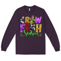 Plum crawfish season mardi gras carnival fleur de lis Long Sleeve Tee - Jasminsmagicworld