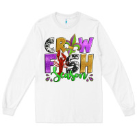 White crawfish season mardi gras carnival fleur de lis Long Sleeve Tee - Jasminsmagicworld
