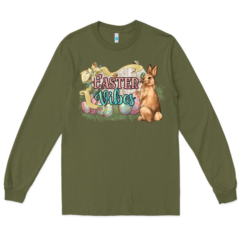Easter Vibes Easter Day Long Sleeve Tee by HowdyJamesFarm | Teevron