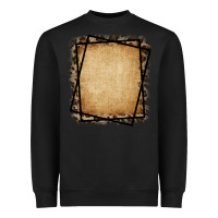 Black Burlap and Leopard  Black Frame Heavyweight Sweatshirt - CowCowDesign