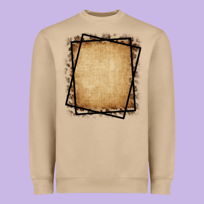 Burlap And Leopard  Black Frame Heavyweight Sweatshirt Designed By Cowcowdesign
