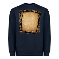 Navy Burlap and Leopard  Black Frame Heavyweight Sweatshirt - CowCowDesign
