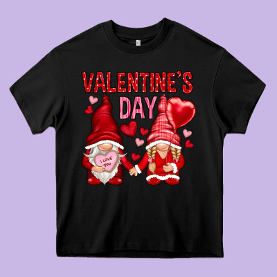 Valentines Day With Gnomies Heavy Core Tee Designed By Nancycooperartshop