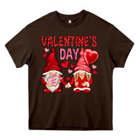 Chocolate Brown valentines day with gnomies Heavy Core Tee - NancyCooperArtShop