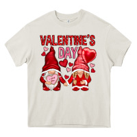 Cream valentines day with gnomies Heavy Core Tee - NancyCooperArtShop