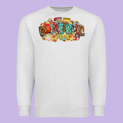 Basketball Vibes Premium Sweatshirt Designed By Cowhidedigitalart