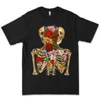 Black flower skeleton Premium Tee - RanaPortraitStore