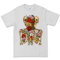 Dove Grey flower skeleton Premium Tee - RanaPortraitStore