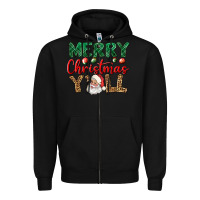 Black merry christmas y'all Zipper Hoodie - BundleAndBundleShop